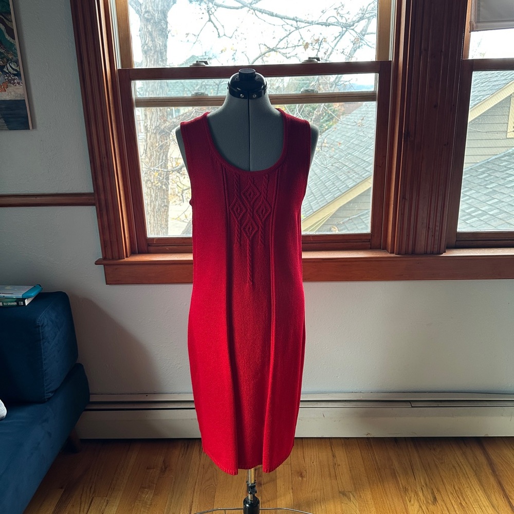Vintage St. John Sport Red Sleeveless Dress